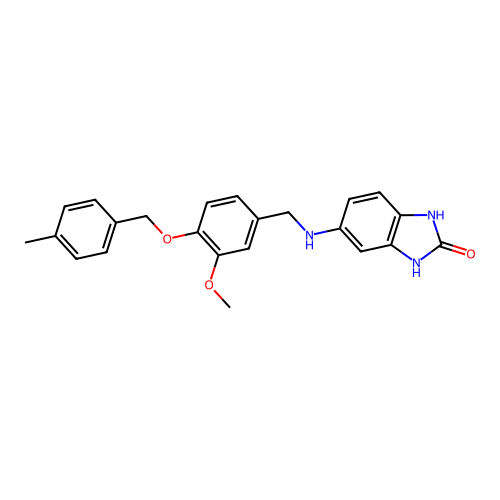 5-({3-methoxy-4-[(4-methylbenzyl)oxy]benzyl}amino)-1,3-dihydro-2H-benzimidazol-2-one structure