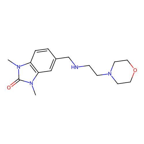 1,3-dimethyl-5-((2-morpholinoethylamino)methyl)-1H-benzo[d]imidazol-2(3H)-one structure