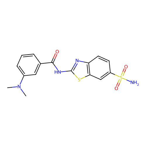 3-(dimethylamino)-N-(6-sulfamoyl-1,3-benzothiazol-2-yl)benzamide structure