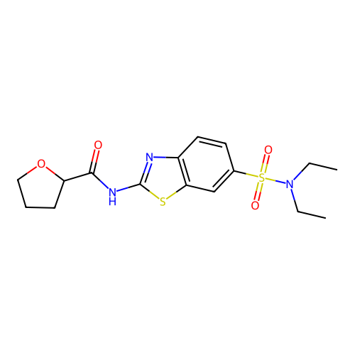N-[6-(diethylsulfamoyl)-1,3-benzothiazol-2-yl]oxolane-2-carboxamide structure