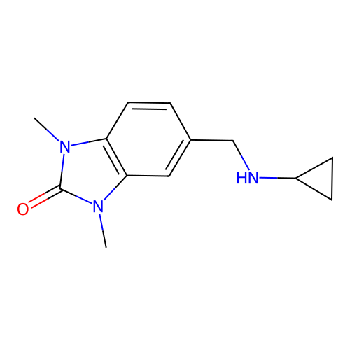 5-Cyclopropylaminomethyl-1,3-dimethyl-1,3-dihydro-benzoimidazol-2-one structure