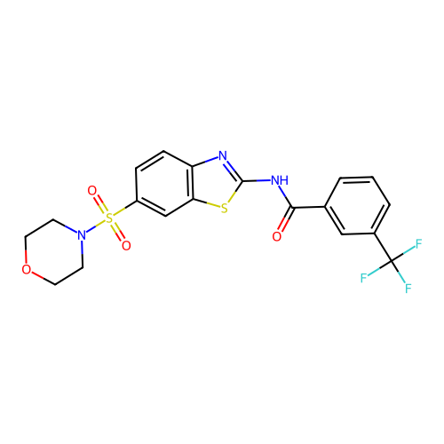 N-(6-(morpholinosulfonyl)benzo[d]thiazol-2-yl)-3-(trifluoromethyl)benzamide structure