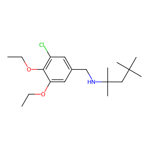 N-(3-chloro-4,5-diethoxybenzyl)-2,4,4-trimethylpentan-2-amine structure
