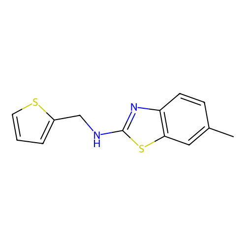 6-methyl-N-(thiophen-2-ylmethyl)-1,3-benzothiazol-2-amine structure