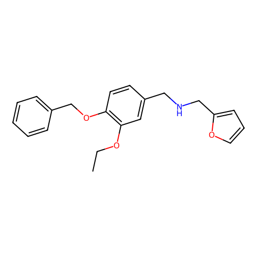 1-[4-(benzyloxy)-3-ethoxyphenyl]-N-(furan-2-ylmethyl)methanamine structure
