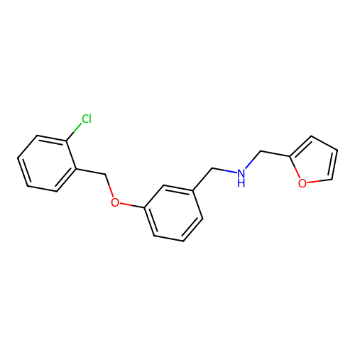 1-{3-[(2-chlorobenzyl)oxy]phenyl}-N-(furan-2-ylmethyl)methanamine structure
