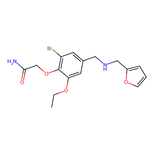 2-(2-Bromo-6-ethoxy-4-{[(2-furylmethyl)amino]methyl}phenoxy)acetamide structure