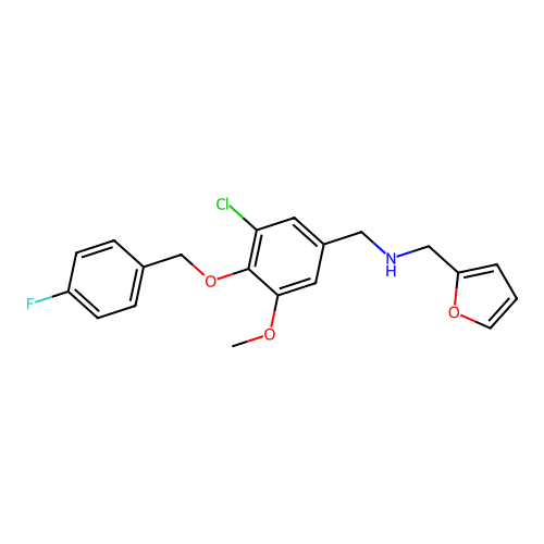 N-{3-chloro-4-[(4-fluorobenzyl)oxy]-5-methoxybenzyl}-N-(2-furylmethyl)amine structure