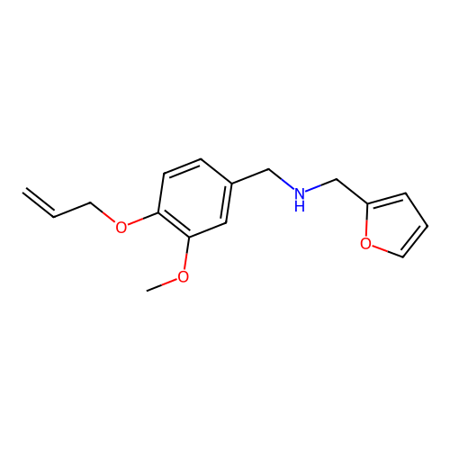 N-[4-(allyloxy)-3-methoxybenzyl]-N-(2-furylmethyl)amine structure