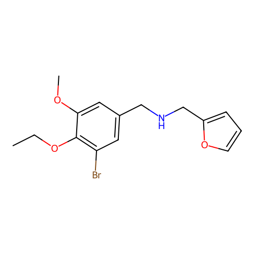 N-(3-bromo-4-ethoxy-5-methoxybenzyl)-N-(2-furylmethyl)amine structure