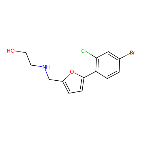 2-({[5-(4-Bromo-2-chlorophenyl)furan-2-yl]methyl}amino)ethanol structure