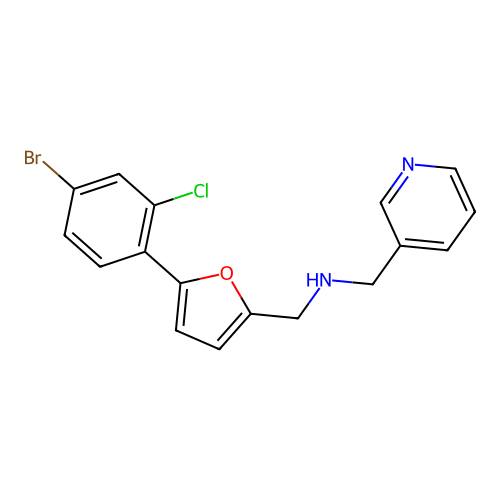 1-[5-(4-bromo-2-chlorophenyl)furan-2-yl]-N-(pyridin-3-ylmethyl)methanamine structure