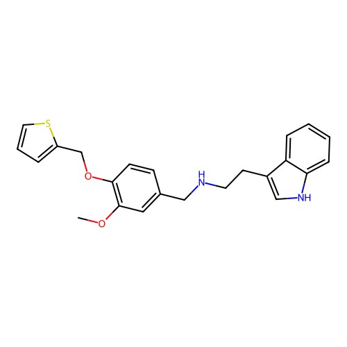 2-(1H-indol-3-yl)-N-[3-methoxy-4-(2-thienylmethoxy)benzyl]ethanamine structure