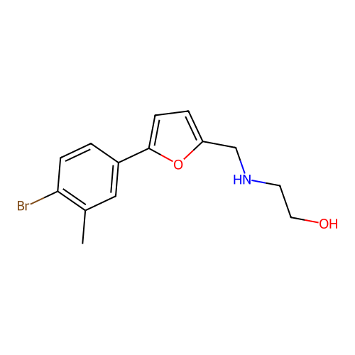 2-({[5-(4-Bromo-3-methylphenyl)furan-2-yl]methyl}amino)ethanol structure