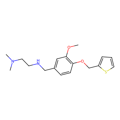 N'-[3-methoxy-4-(thiophen-2-ylmethoxy)benzyl]-N,N-dimethylethane-1,2-diamine structure
