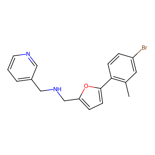 1-[5-(4-bromo-2-methylphenyl)furan-2-yl]-N-(pyridin-3-ylmethyl)methanamine structure