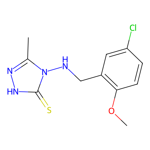 4-[(5-chloro-2-methoxybenzyl)amino]-5-methyl-4H-1,2,4-triazole-3-thiol structure