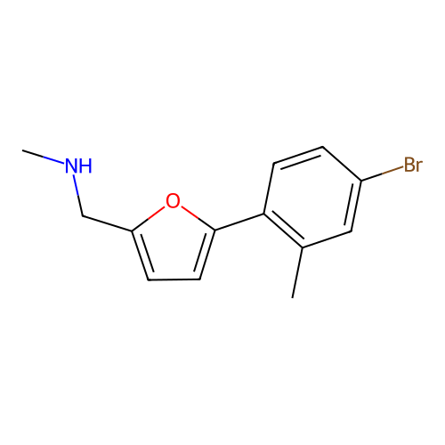 1-[5-(4-bromo-2-methylphenyl)furan-2-yl]-N-methylmethanamine structure