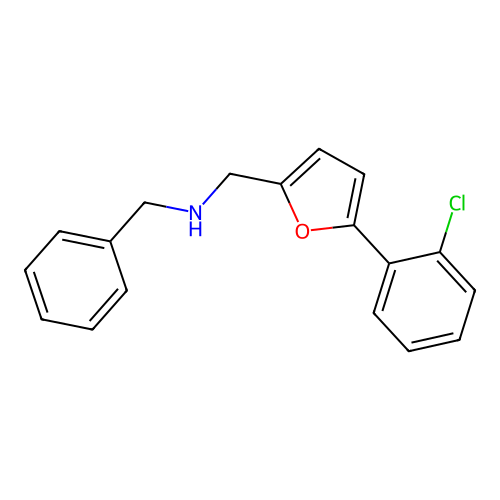 N-benzyl-1-[5-(2-chlorophenyl)furan-2-yl]methanamine structure