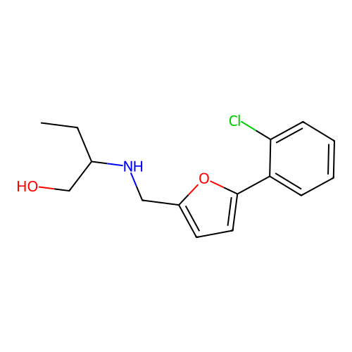 2-({[5-(2-Chlorophenyl)furan-2-yl]methyl}amino)butan-1-ol structure
