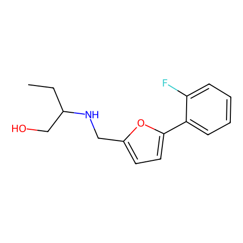 2-({[5-(2-Fluorophenyl)furan-2-yl]methyl}amino)butan-1-ol structure