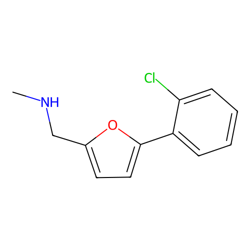 1-[5-(2-chlorophenyl)furan-2-yl]-N-methylmethanamine structure