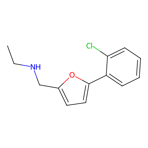 N-{[5-(2-chlorophenyl)furan-2-yl]methyl}ethanamine structure