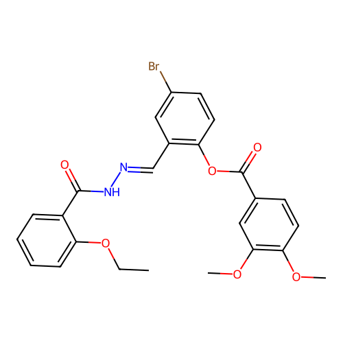 [4-bromo-2-[[(2-ethoxybenzoyl)hydrazinylidene]methyl]phenyl] 3,4-dimethoxybenzoate structure