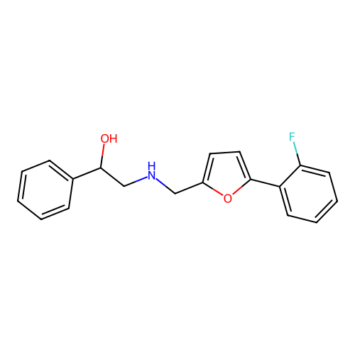 2-({[5-(2-Fluorophenyl)furan-2-yl]methyl}amino)-1-phenylethanol structure