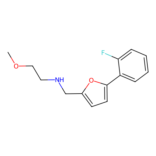 N-{[5-(2-fluorophenyl)furan-2-yl]methyl}-2-methoxyethanamine structure