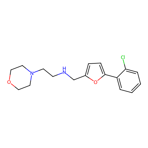 N-[[5-(2-chlorophenyl)furan-2-yl]methyl]-2-morpholin-4-ylethanamine structure