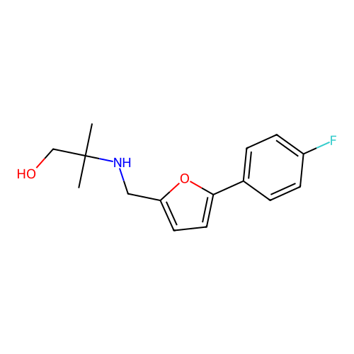 2-({[5-(4-Fluorophenyl)furan-2-yl]methyl}amino)-2-methylpropan-1-ol structure