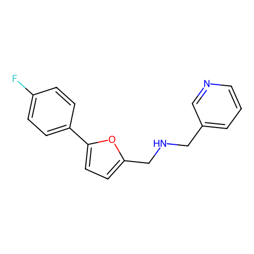 N-[[5-(4-fluorophenyl)furan-2-yl]methyl]-1-pyridin-3-ylmethanamine structure