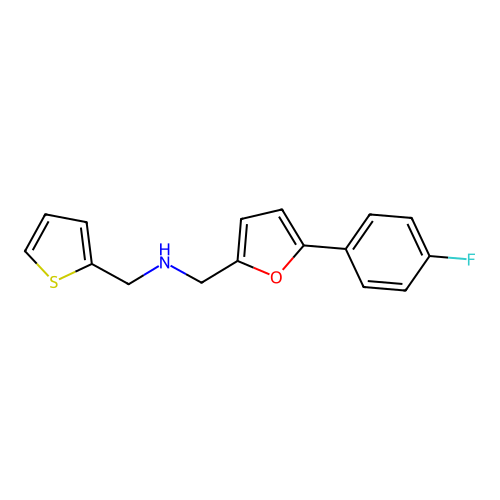 1-[5-(4-fluorophenyl)furan-2-yl]-N-(thiophen-2-ylmethyl)methanamine structure