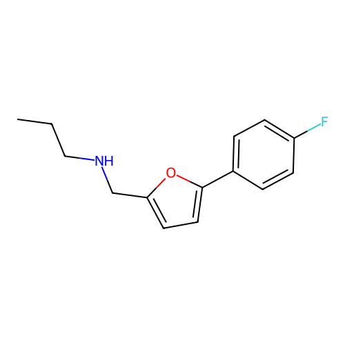 N-{[5-(4-fluorophenyl)furan-2-yl]methyl}propan-1-amine structure