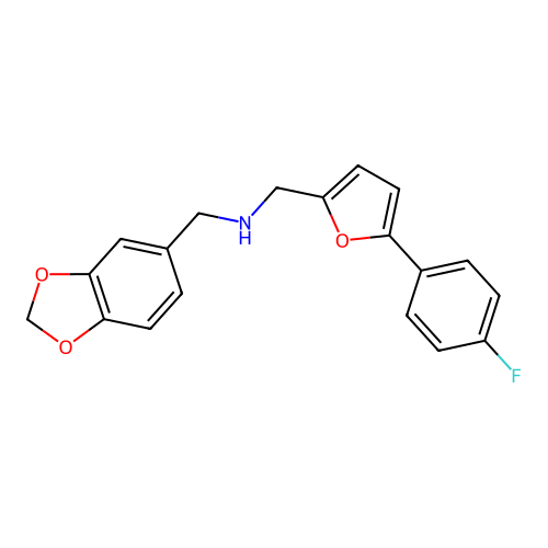 1-(1,3-benzodioxol-5-yl)-N-{[5-(4-fluorophenyl)furan-2-yl]methyl}methanamine structure