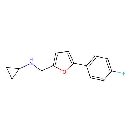 N-{[5-(4-fluorophenyl)furan-2-yl]methyl}cyclopropanamine structure