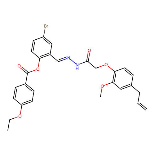 4-Bromo-2-[[2-[2-[2-methoxy-4-(2-propen-1-yl)phenoxy]acetyl]hydrazinylidene]methyl]phenyl 4-ethoxybenzoate structure
