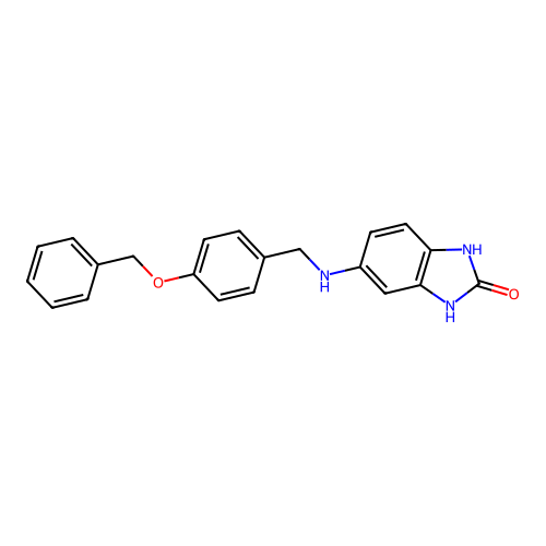 5-{[4-(benzyloxy)benzyl]amino}-1,3-dihydro-2H-benzimidazol-2-one structure