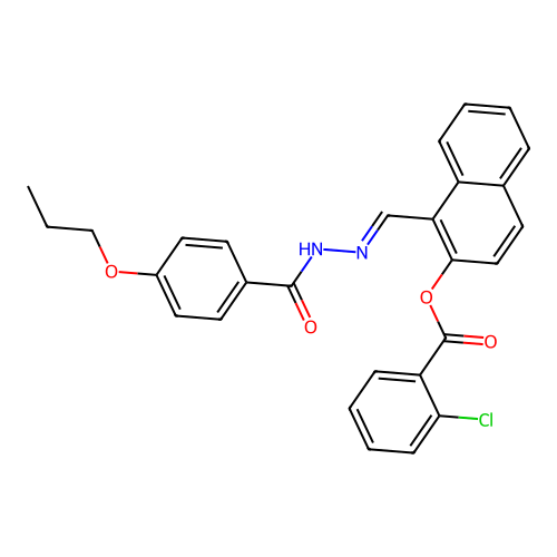 1-[[2-(4-Propoxybenzoyl)hydrazinylidene]methyl]-2-naphthalenyl 2-chlorobenzoate structure