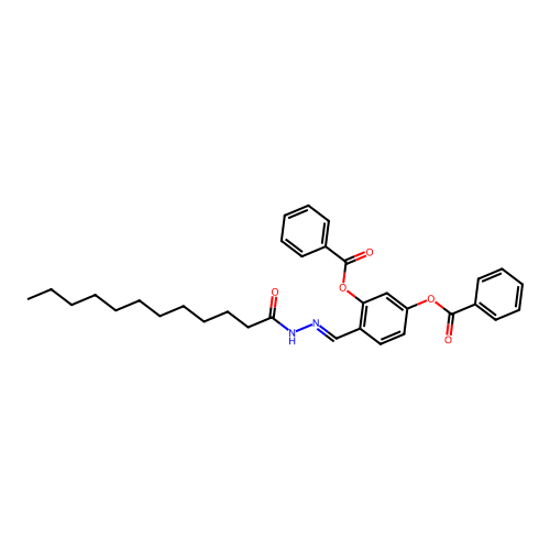 Dodecanoic acid, 2-[[2,4-bis(benzoyloxy)phenyl]methylene]hydrazide structure