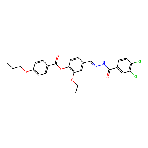 3,4-Dichlorobenzoic acid 2-[[3-ethoxy-4-[(4-propoxybenzoyl)oxy]phenyl]methylene]hydrazide structure