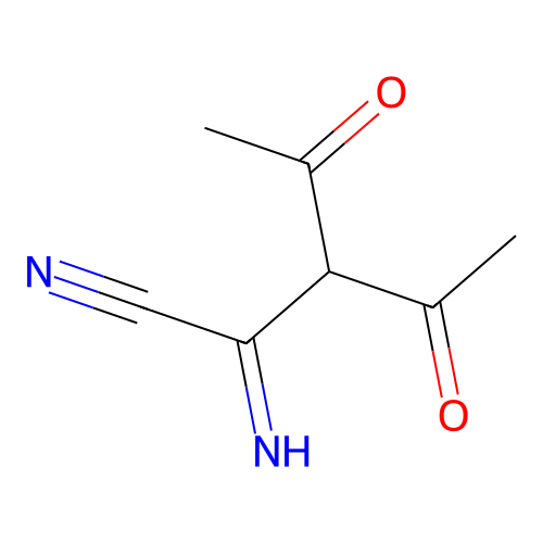 3-Acetyl-2-imino-4-oxopentanenitrile structure