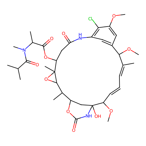Maytansine, N2'-deacetyl-22-demethyl-15-methoxy-N2'-(2-methyl-1-oxopropyl)- structure