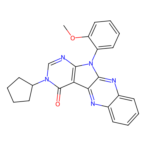 3-cyclopentyl-11-(2-methoxyphenyl)-3,11-dihydro-4H-pyrimido[5',4':4,5]pyrrolo[2,3-b]quinoxalin-4-one structure