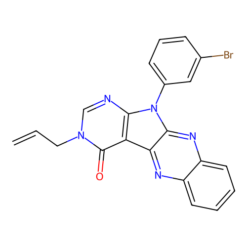 3-allyl-11-(3-bromophenyl)-3H-pyrimido[5',4':4,5]pyrrolo[2,3-b]quinoxalin-4(11H)-one structure