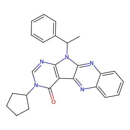 3-cyclopentyl-11-(1-phenylethyl)-3,11-dihydro-4H-pyrimido[5',4':4,5]pyrrolo[2,3-b]quinoxalin-4-one structure