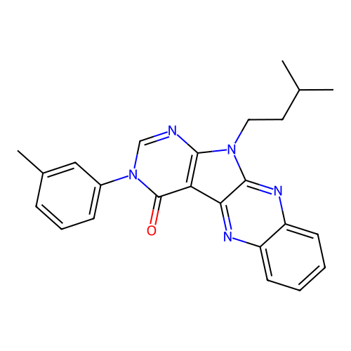 3,11-Dihydro-11-(3-methylbutyl)-3-(3-methylphenyl)-4H-pyrimido[5',4':4,5]pyrrolo[2,3-b]quinoxalin-4-one structure