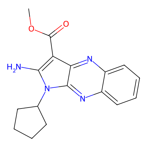 methyl 2-amino-1-cyclopentyl-1H-pyrrolo[2,3-b]quinoxaline-3-carboxylate structure