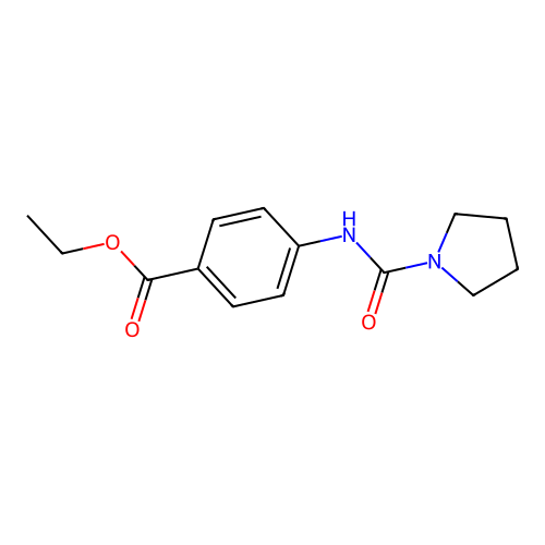 Ethyl 4-(pyrrolidinylcarbonylamino)benzoate structure